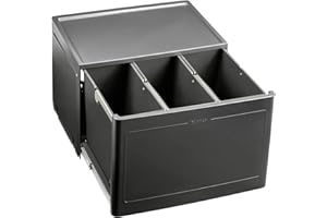 Blanco Botton Pro 45/2 Système de tri des déchets automatique Plastique Noir, Plastique, Noir, 60 cm Unterschrank