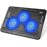 havit Cooling Pad 12"-17" Laptop Cooler with 3 Ultra Quiet Fans, Ergonomic Comfort Notebook Cooler with 2 USB Ports, HV-F2056