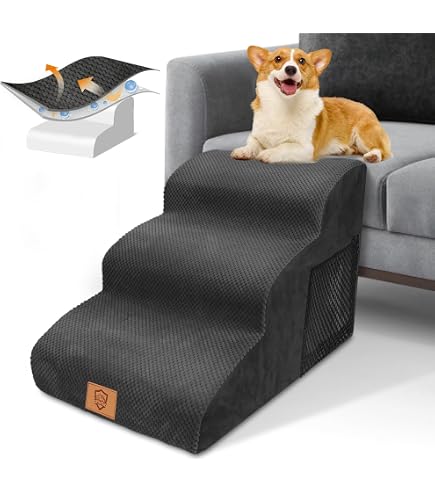 Pawhut Haustiertreppe 4-stufig Abnehmbarer Bezug Ab Produktbild-Vorschau 4