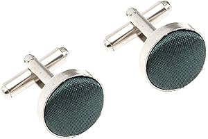 THE TIE COMPANY Plain Satin Solid Colour Classic Silver Metal Cufflinks