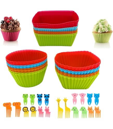 Pirottini In Silicone Per Cupcake E Muffin - Confezione Da 36 Pezzi, 3 Forme Diverse, Colorati, Riutilizzabili E Antiaderenti