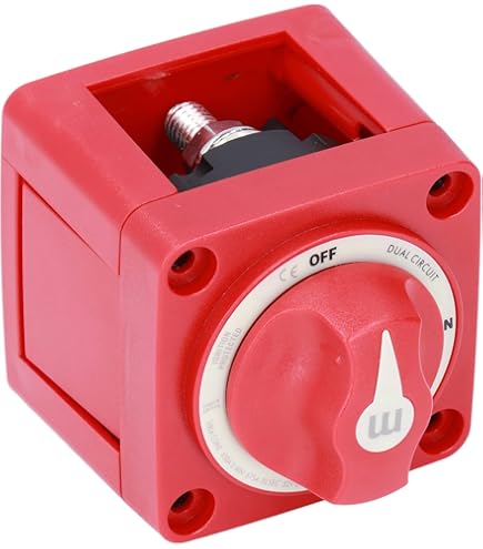 Blue Sea Systems Dual Circuit Plus E-Series Red Dual Battery Cut Off Switch Without Afd