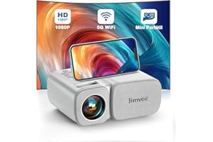Proyector, Mini Proyector Portatil para Movil WiFi Soporta 1080P Full HD 9000L Projetores Portateis, Jimveo Videoproyector Portable Cine en Casa para Niños/Adultos/iOS/Android/TV Stick/USB y Más