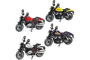 LIULINY 4 st simulering motorcykel modeller, 1:36 skalmodell motorcykel | Mini Motos Legering Motorcykelmodell, Miniatyrmotorcykel för samlarmodell, dekoration, passionerad present till motorcykel
