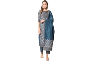Parvdi Kurta-Set für Damen mit Dupatta-Stil, indischer Stil, Partykleidung, bedruckt, gerade, Kurti mit Hose