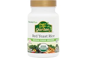NATURE'S PLUS NaturesPlus Source of Life Garden Red Yeast Rice Capsules - Organic Red Yeast Rice Supplement with Monacolins - One A Day, Vegan, Gluten Free - 60 Capsules