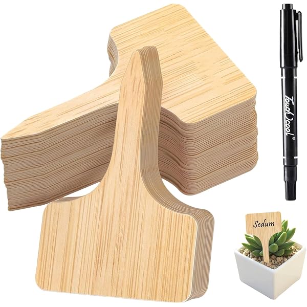 DIYASY 20 Etichette Per Piante Da Esterno Alte 30 Cm, A Forma Di T Inclinata, Con Pennarello Indelebile Impermeabile, Per Giardino E Serra - 2