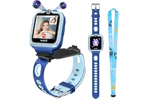 EURHOWING Kinder Smartwatch mit GPS Telefon Uhr, 4G WiFi Videoanruf Smart Watch mit 360°Drehbar & Dual-Kamera SOS, Schrittzähler, Weihnachten Geburtstag Spielzeug Geschenke für Kinder Jungen Mädchen