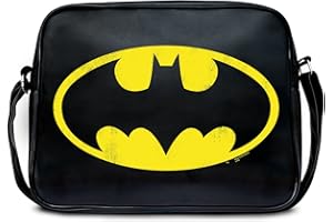 Bandolera Batman Logotipo - DC Comics - Batman Logo - La Bolsa de Mensajero del Hombre - Superhéroe - Negro - Diseño Original con Licencia - LOGOSHIRT