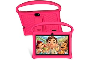 VASOUN Kids Tablet 7 Inch, Android 13 Tablet for Kids, 4GB RAM 32GB ROM 3500mAh Battery, Toddler Tablets with Bluetooth, WiFi, Parental Control, Dual Camera, Shockproof Case(Pink)