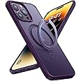 TORRAS Magnetic Ostand for iPhone 14 Pro Case, Built in Invisible Ring Stand, 12FT Military-Grade Shockproof, Compatible with MagSafe, Slim Protective Case for iPhone 14 Pro Cover, Purple