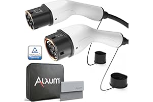 ‎ALXUM Alxum Typ 2 Ladekabel 11kw & 16A-für Hybrid & Elektroauto-3 Phasig 5 Meter Typ 2 auf Typ 2 Auto Ladekabel mit Tasche und Mikrofasertuch,IP55 Wasserdicht Typ 2 auf Typ 2 EV Ladekabel