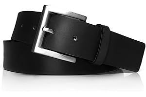 almela | Cinturón Hombre y Mujer | Piel legitima | 4 cm ancho 40 mm | Correa cuero | Cinto | Hebilla plata cepillada | Unisex | Leather Belt