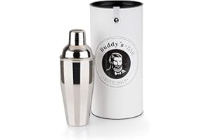 ‎BUDDY´S BAR Buddy´s Bar – Bar-Shaker „Classic“, hochwertiger 700 ml Shaker, Cocktailshaker, lebensmittelecht, spülmaschinenfest, inklusive Geschenkbox, Edelstahl poliert