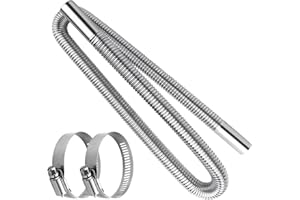 FYting Car Exhaust Hose, 120cm Exhaust Pipe Hose Stainless Steel Exhaust Pipe Gas Vent Hose Exhaust Hose for Car Heater Tank Cars Air Diesel Heater (Silver)