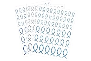 GWHOLE 150 Stück Taufe Deko Fisch Aufkleber Glitzer Sticker Selbstklebend zur Kommunion Konfirmation Silber Königsblau Hellblau