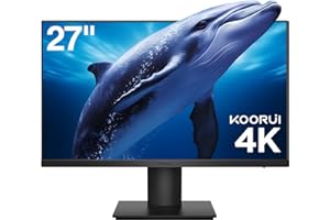 KOORUI Monitor 4K UHD (3840 x 2160) 27", IPS, 60 Hz, 4 ms, AdaptiveSync, HDMI 2.0, DisplayPort 1.4, VESA 100 x 100 mm, 90% DCI-P3, Eye Care, czarny