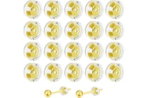 JOYECHO 20Pièces Fermoirs Boucles d'Oreilles Sécurisés en 18K Or Silicone Hypoallergénique pour Boucles d'Oreilles Pendantes et aux Boucles d'reilles Tige Sûr Anti-Perte Non-Irritan