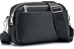 Roulens Damen Handy Umhängetasche, mit verstellbarem breitem Schultergurt, Tasche mit großer Kapazität, mehreren Fächern, Vegan Leder Handytasche, Multifunktionstasche