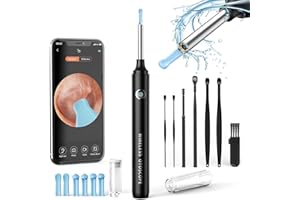 Ear Wax Removal Kit Camera, Hopefox 1080P Ear Cleaner Camera, WiFi Ear Camera Otoscope with 6 LED Lights, Ear Wax Remover Tool with Dust Cover, Ear Cleaning Kit for iPhone, iPad & Android