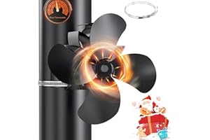 Yabumak Stove Fan Log Burner Fan Update 4 Blades Fan Fireplace Fan for Wood Burning Stove deal Efficient Heat Distribution for Log Burner Fireplace and Wood Burner (Magnetic attraction)
