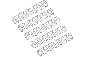 QUARKZMAN Ressort de Compression 5Pcs en Acier Inoxydable 304, 9mm OD, 0.8mm Fil Taille, 45mm Libre Longueur, Ton Argenté