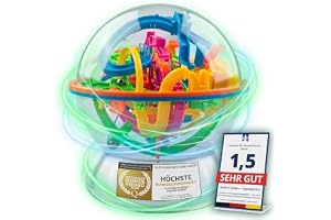 GOODS+GADGETS® 3D Labyrint Pusselboll - Magic Maze Skicklighetsspel | 5 svårighetsgrader – Advanced-nivå för vuxna – UFO-greppring – tränar koncentration & hand-öga-koordination