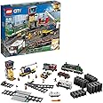 LEGO 60198 City Cargo Train, Toys for Kids, Boys 7 Girls Aged 6 plus Years Old, Remote Control Set, Battery Powered Engine with Bluetooth Connection, 3 Wagons and Tracks