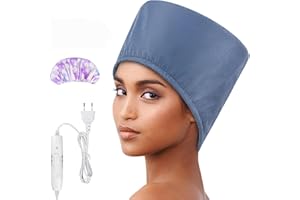 Totofac Heizkappe Heizhaube für Tiefenpflegemittel, Haardampfer Wärmehaube für Haarmasken, 2 Temperaturmodi Haarheizkappe für Spa, Salon, Haus-Schwarz (blue)