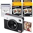 KODAK Mini Shot 3 Retro Christmas Gifts 4PASS 2-in-1 Instant Camera and Portable Photo Printer (7.6 x 7.6 cm) plus Package with 68 Sheets, White
