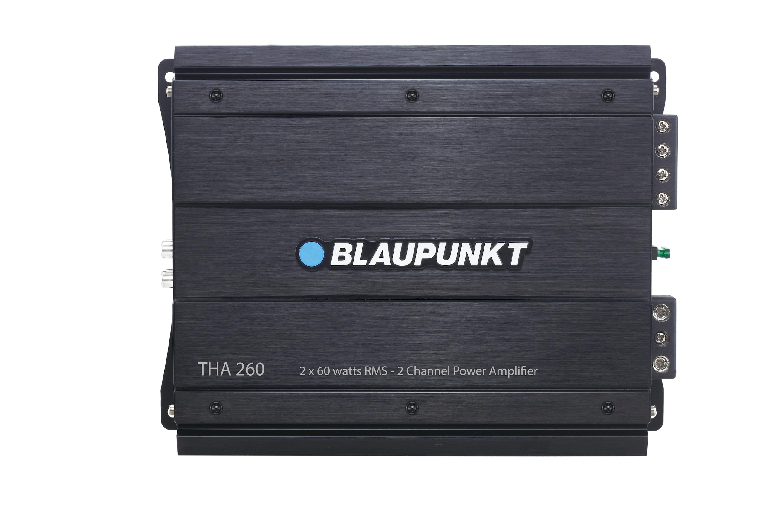 BLAUPUNKT THA 260 High Power 2 Channel Class A/B Car Amplifier, Total Power 360 watts, 60x4 watts RMS @ 4ohms, 1X180 watts @ 4ohms (Bridged), Freq. (±2dB):10Hz -30KHz, External Bass Controller, 90dB
