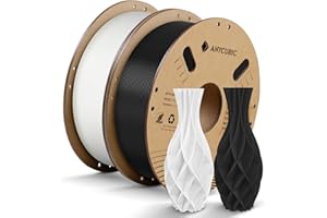 ANYCUBIC PLA Filament 1.75mm, 3D Drucker Filament PLA 2kg, Filament 3d Druckmaterialien für FDM 3D-Drucker, RFID für Intelligentes Drucken, Weiß & Schwarz 2KG
