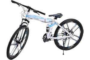 FortyFor Bicicletta elettrica da 26 pollici, mountain bike, blu e bianco, 25 km/h, pedelec, bicicletta elettrica, mountain bike con display LCD, bicicletta elettrica da 48 V, per uomo e donna