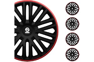 Sparco hjulskydd Bergamo – 15" – svart/röd – uppsättning av 4 delar