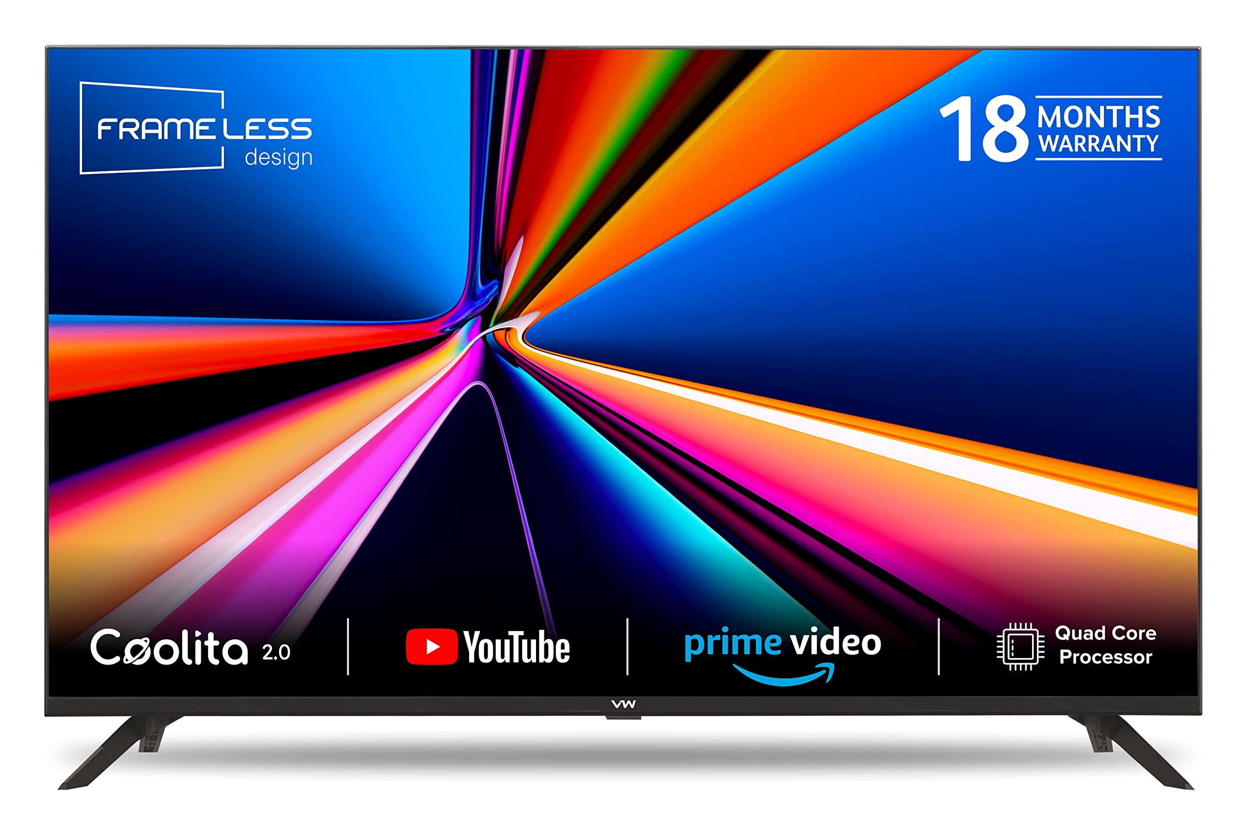 VW 80 cm (32 inches) Linux Series Frameless HD Ready Smart LED TV VW32C2 (Black) | with 18 Months Warranty