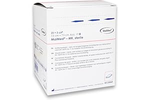 BAVARIA MEDICAL 50 garze sterili 7,5x 7,5 cm - garze sterili per medicazione in 100% cotone - compresse di garza sterile 7,5x7,5 in buste singole non aderente - extra morbide, traspiranti e assorbenti