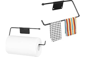 Neez Porta Asciugamani da Cucina Nero Opaco Porta Rotolo da Cucina Dispenser Montato a Parete Si Adatta in Un Armadio o sotto Un Armadio (Nero opaco)