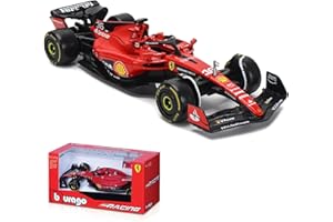 JODIYAAH Bburago 1/43 F1 2023 SF23 16# Charles Leclerc Scuderia Ferrari SF23 55# Carlos Sainz lega pressofusa modello di auto da collezione regalo (1/43 SF23 16#)