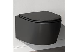 AM.PM WC suspendu cuvette et WC surélevé avec abattant SoftClose, cuvette murale en céramique sans rebord, design moderne pour salle de bain