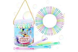 Ulikey Bulles de Savon pour Enfant, 52 Flacons Tube à Bulle 5 Couleurs, Jeux Exterieur Jouet à Bulles pour Mariage, Anniversaire, Jardin, Cadeau d'été Idéal pour Les Enfants (5 Couleurs)