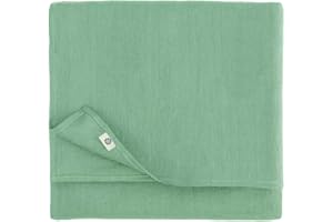 LINEN & COTTON Tovaglia da Tavola in Tessuto Puro Lino Hygge Vari Colori - 100% Lino, Verde Menta (80 x 80 cm) Copritavolo Tovaglia di Stoffa Piccola Quadrata da Tavolino caffè per Casa Cucina