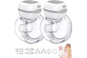 Jheppbay Sacaleches Electricos Manos Libres Portátil - Extractor de Leche Materna con Función de Memoria, Sin BPA, con 21mm/24mm Brida (Blanco, 2 Piezas)