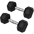 MuscleSquad Hex Dumbbells - Sold in Pairs 1kg to 50kg - Gym Equipment for Home - Weights Set
