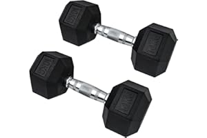 MuscleSquad Hex Dumbbells - Sold in Pairs 1kg to 30kg - Gym Equipment for Home - Weights Set