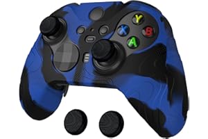 PlayVital Funda de Silicona Antideslizante para Xbox Elite Series 2 - Cubierta Protectora con 2 Tapas de Joystick, Funda de Goma para Xbox Elite Series 2 Core, Diseño de Cordillera (Azul & Negro)