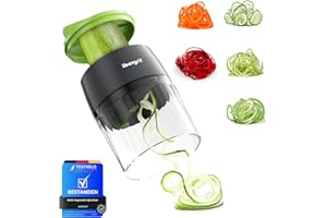 Ibergrif M522 Spiralizer for Vegetables, Upgrade Vegetable Slicer Courgette Spiralizer BPA Free, Dishwasher Safe, 4 in 1 Zucchini Spaghetti Maker for Cucumber, Zucchini