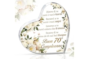Giftasy 70 Anni Compleanno Donna, Regalo Donna Compleanno 1955 70 Anni - Decorazioni in Acrilico, Idee Regalo 70 Anni, Regalo Compleanno 70 Anni Mamma, Nonna, Suocera, Sorella, Amica
