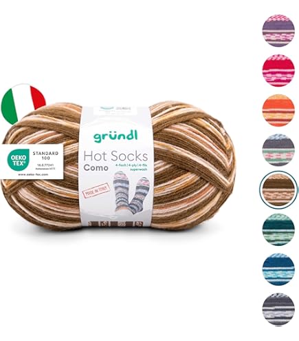 Gründl Wol Hot Socks Como 4-voudig - sokkenwol voor 1 paar sokken - sokkengaren - zacht en huidvriendelijk - 75% scheerwol, 25% polyamide - 1 kluwen 100 g / 420 m - naalddikte 2,5-3 - lindegroen-wit
