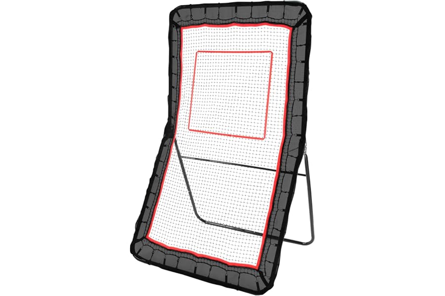VEVOR Lacrosse Rebounder for Backyard, Volleyball Bounce Back Net, Pitchback Throwback Baseball Softball Return Training Screen, Adjustable Angle Shooting Practice Training Wall with Target