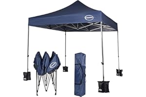 MAXIMUS HEAVY DUTY POP UP GAZEBO 3m x 3m COMMERCIAL MARKET STALL WITH 4 WEIGHT BAGS (No Walls, Blue)